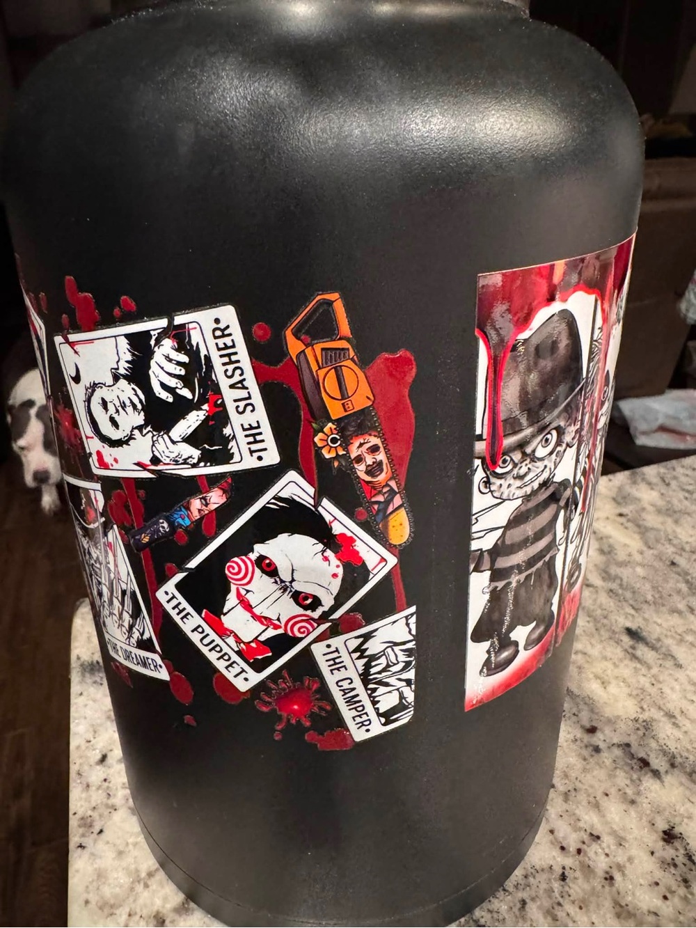 RTIC HORROR THEMED Black Insulated Water Bottle with Horror Character Graphic - Picture 6 of 7